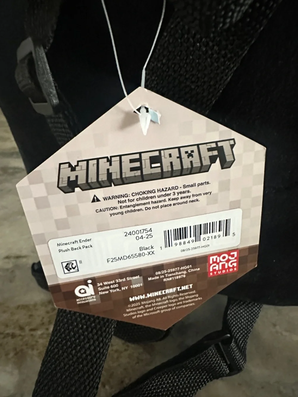 Minecraft Ender Plush Backpack